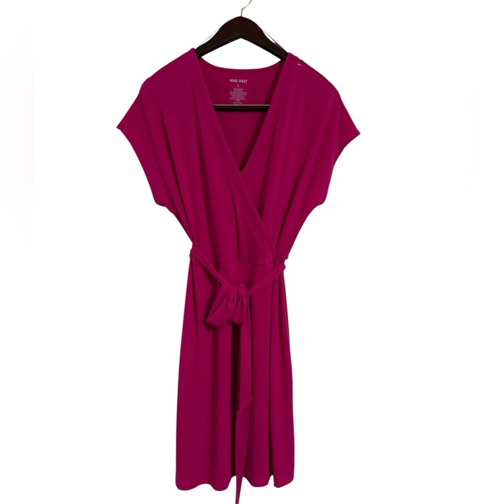 Nine West Hot Pink Wrap Dress Size Large